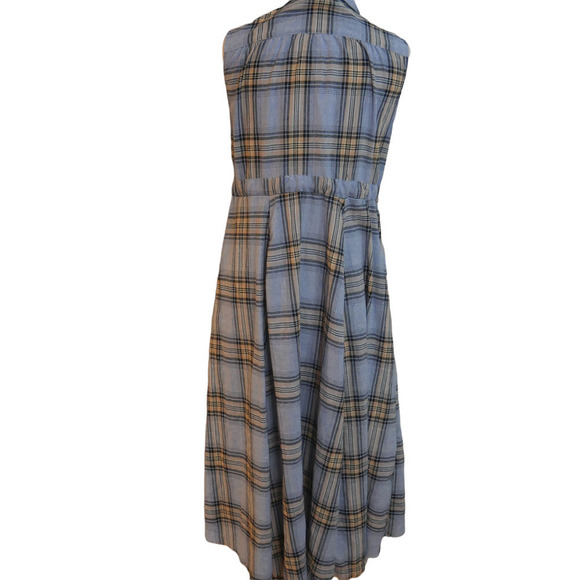 JODIFL NWT Blue Plaid Sleeveless Boutique Dress Size Medium - Picture 3 of 9